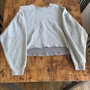 wild fable Gray Cropped Sweatshirt
